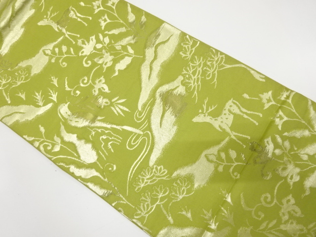 セット　名古屋帯横段幾何学＋名古屋帯蝶と幾何学＋単衣紬飛び交う鳥 セット 名古屋帯横段幾何学＋名古屋帯蝶と幾何学＋単